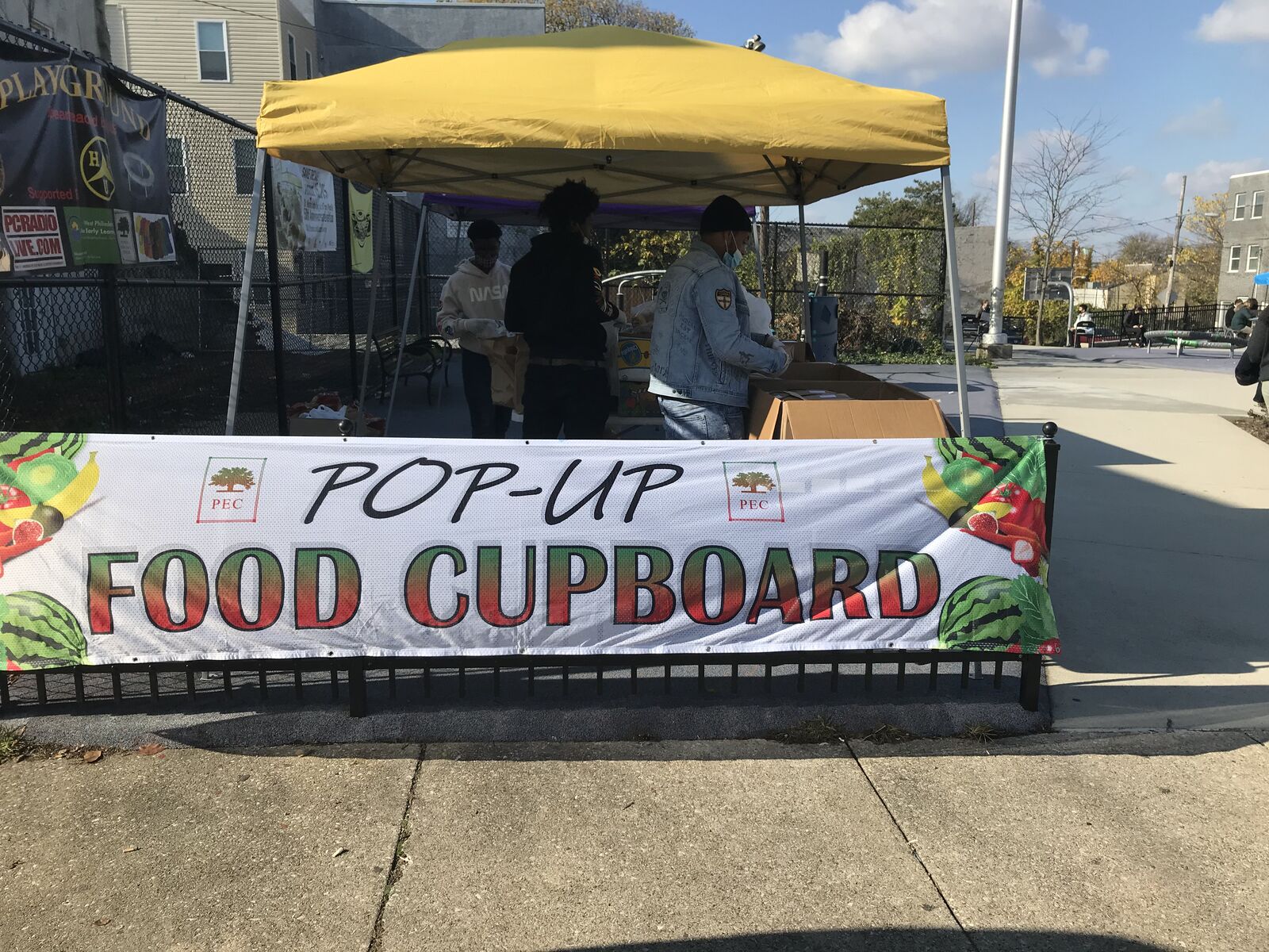 a pop up food cupboard outdoors