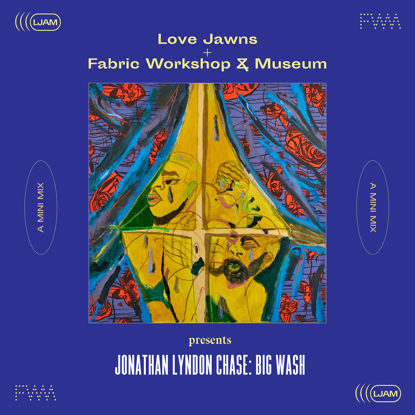 love jawns mini mix cover that says "Love Jawns + Fabric Workshop & Museum presents Jonathan Lyndon Chase: Big Wash"