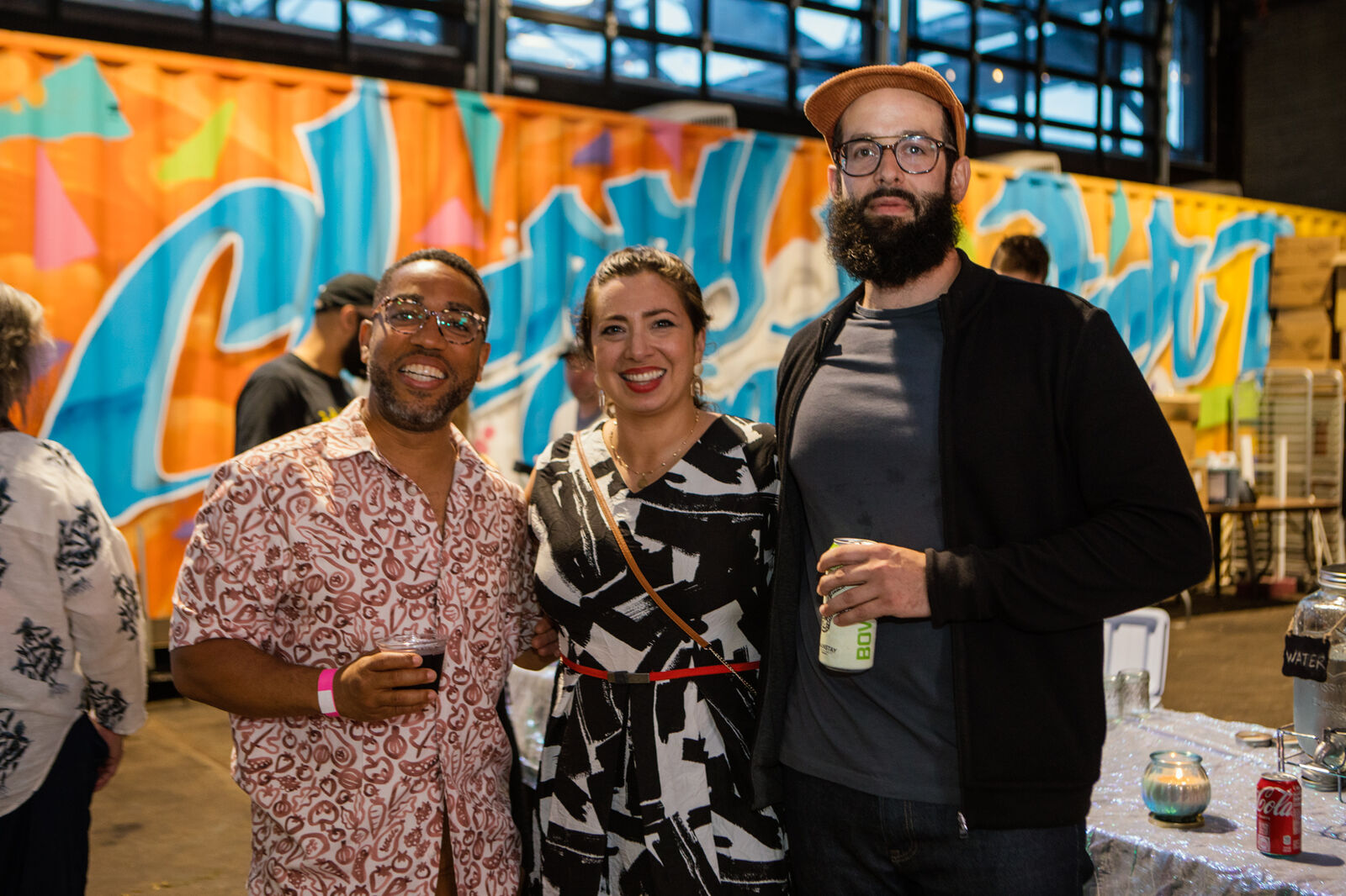Guests inside Cherry Street Pier during Freshwater's opening reception